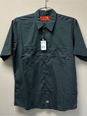 Dickies Mens Short Sleeve Work Shirt Charcoal Grey XL LS535CH NWT